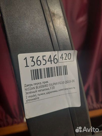 Дверь передняя правая nissan almera classic