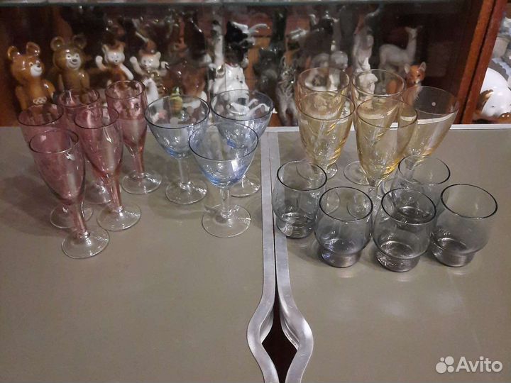 Цветное стекло СССР (рюмки, бокалы, фужеры)