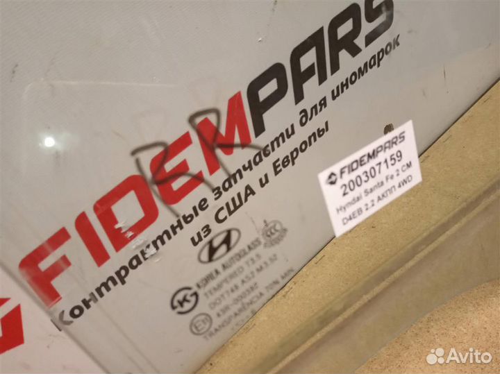 Стекло двери задней правой Hyundai Santa Fe CM