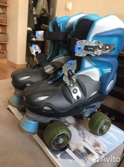 Ролики раздвижные, двухполосные размер 32-36