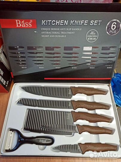 Набор кухонных нерж.ножей 6 предметов. Доставка