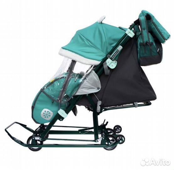 Санки коляска Ника детям 7-6, рисунок с лисичкой