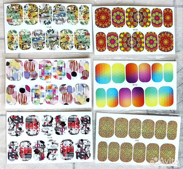 Слайдеры наклейки для ногтей 50 шт