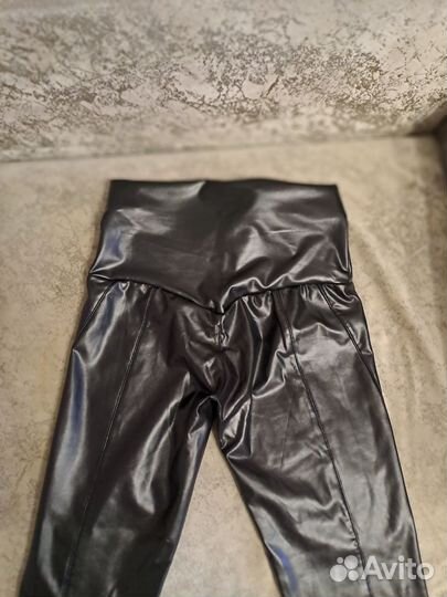 Кожаные брюки женские 42
