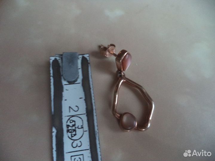 Серьги-пуссеты серебро 925 с камнями