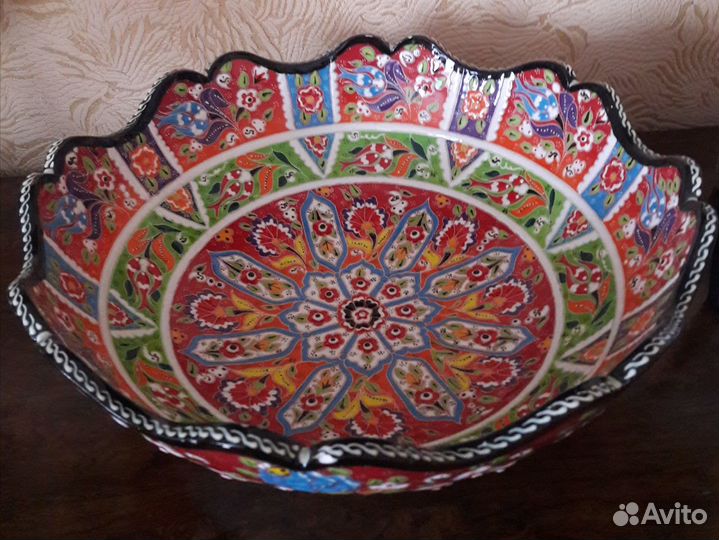 Ваза для фруктов, керамика, hand made, Турция