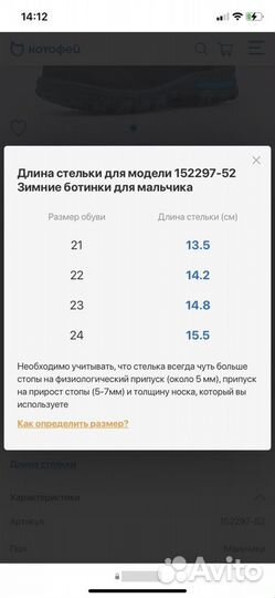 Ботинки детские зимние котофей