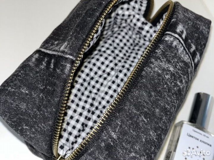 Косметичка джинсовая с вареным эффектом