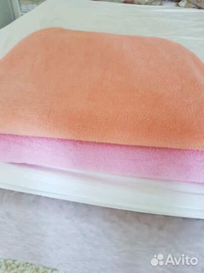 Махровые простыни, большое покрывало. Хлопок 100