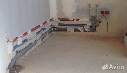 Разводка труб водоснабжения и канализации