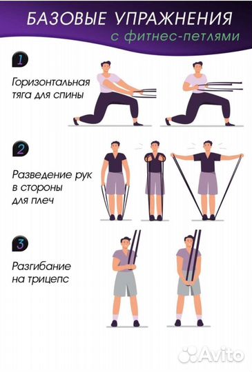 Фитнес резинки эспандер жгуты спортивные
