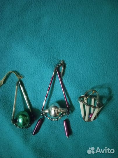 Елочные игрушки гирлянда СССР.пенопласт, стеклярус