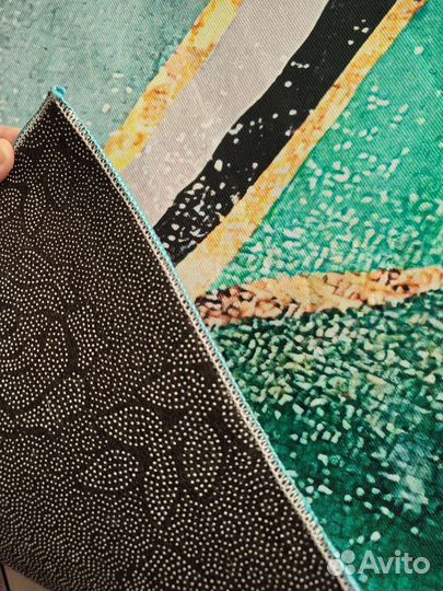 Новый Ковёр в гостинную 120/160 изумрудно-бирюзов