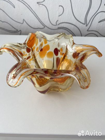 Конфетница цветное стекло СССР