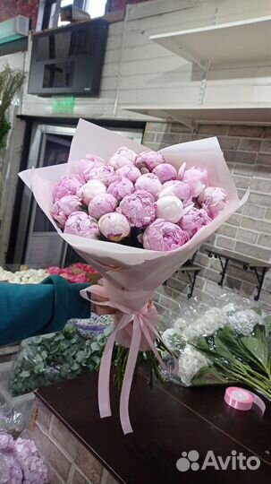 Пионы Букет пионов доставка 19 пионов