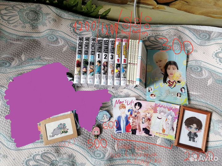 Манга вышивка аниме брелоки открытки