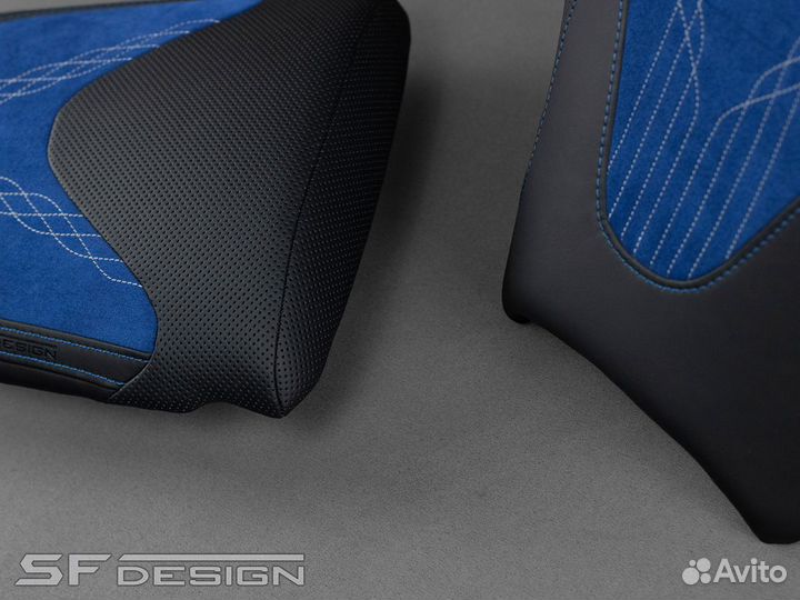 Сиденье Honda CBR600RR White Lines Blue Alcantara