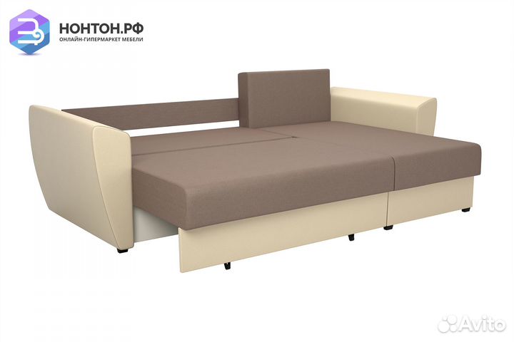 Диван угловой выкатной София светло-коричневый / б