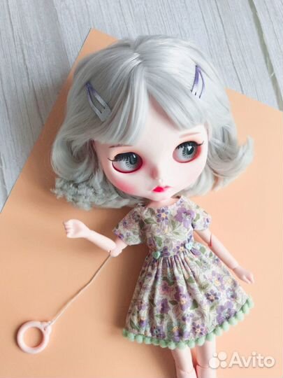 Зеленое платье для куклы Блайз, Blythe Одежда