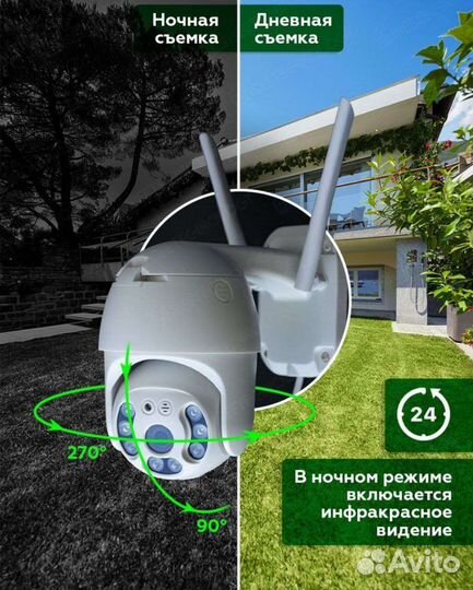 Уличная Камера видеонаблюдения WiFi 2.4g Full HD