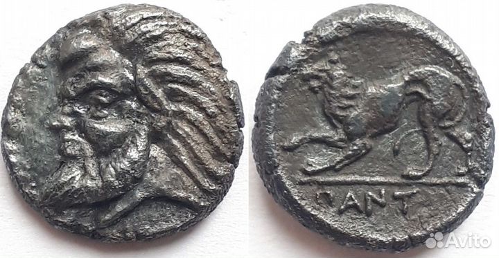 Пантикапей 389-379 гг. до н.э., триобол. Серебро