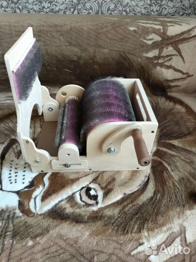 Кардер барабанный для шерсти с крышкой