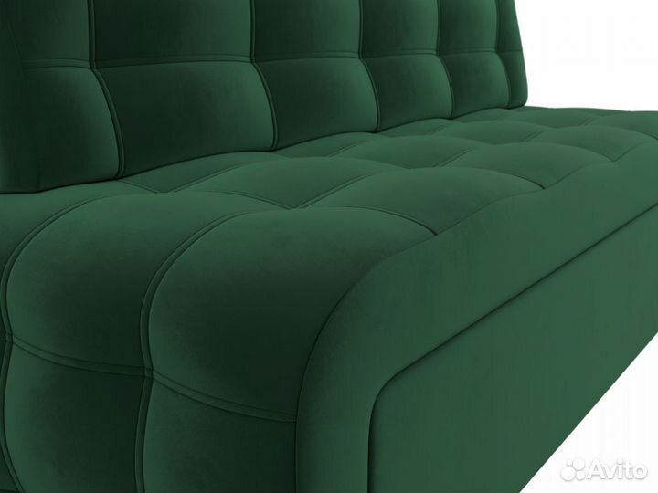 Диван кухонный прямой Люксор, велюр, зеленый