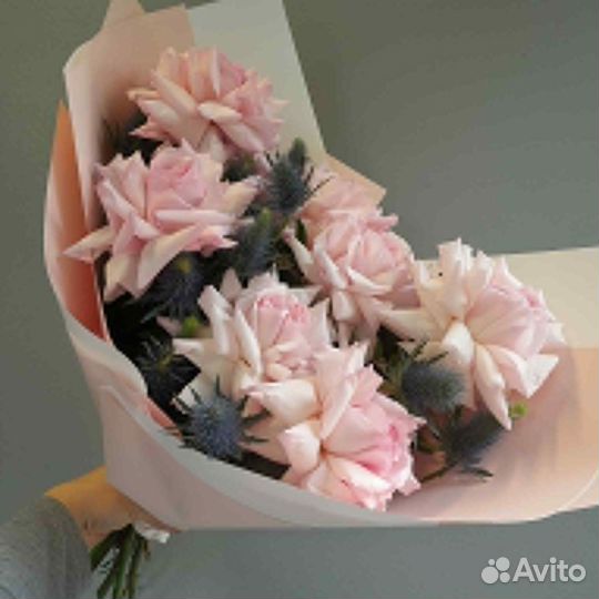 Букет розовых французских роз