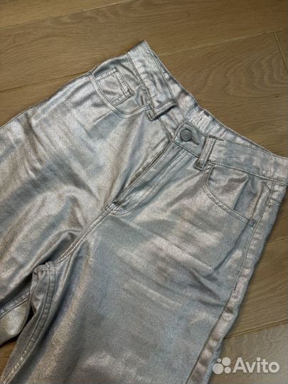 Джинсы sela серебряные 158