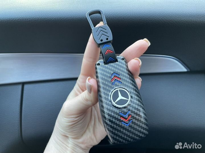 Чехол для ключа mercedes мерседес под карбон