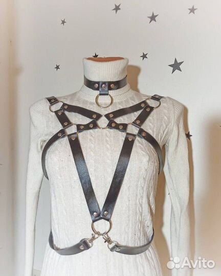 Кожаная портупея, гартеры, натуральная кожа