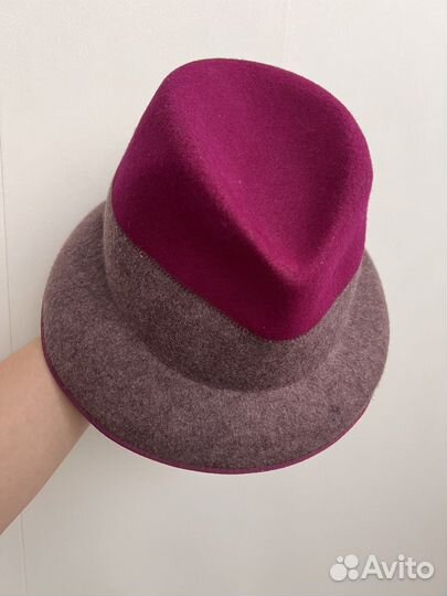 Шляпа шерстяная фетровая сиреневая женская