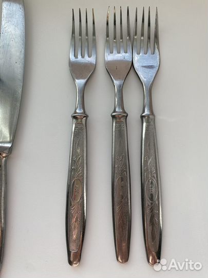 Вилки нож нержавейка СССР 50-60г. б/у