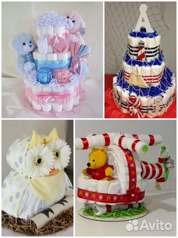 Торт подарок из памперсов подгузников