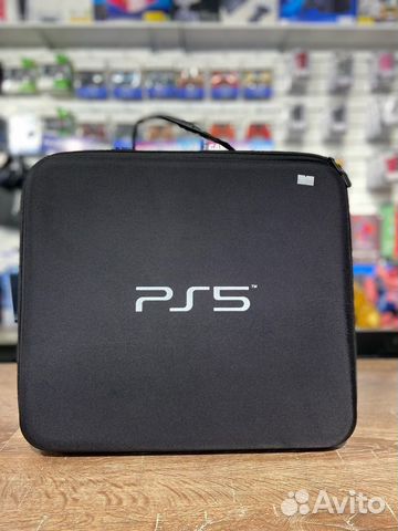 Сумка для консоли и геймпадов PS5 (Черная)