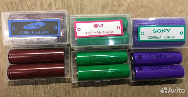 Аккумаляторы 18650 разных производителей