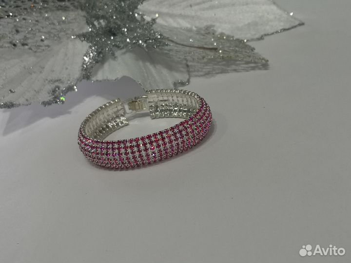 Браслет на руку женский бижутерия со стразами