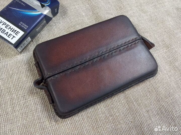 Портсигар кожаный классика
