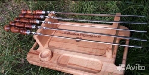 Поднос для шашлыка с логотипом и надписью