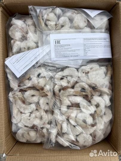 Тигровые креветки очищенные без вены 26/30