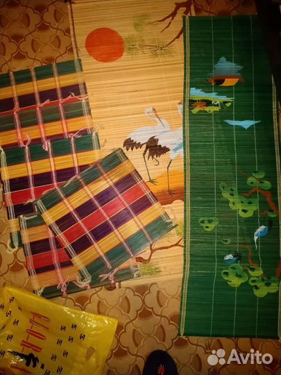 Соломка вьетнамская. Салфетки и два панно