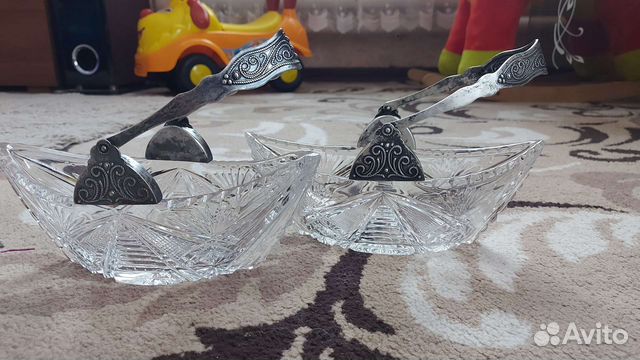 Хрусталь ваза ладьи