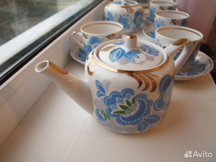 Новый чайный сервиз (Вербилки СССР), 14 предметов