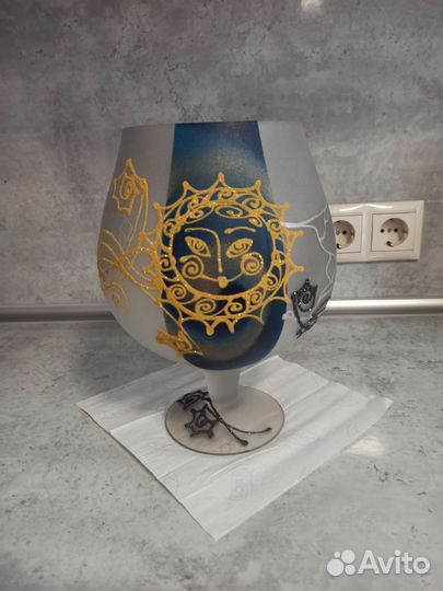 Ваза -бокал ручная роспись