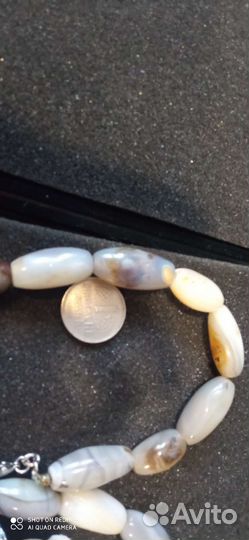 Бусы натуральные полосатый агат