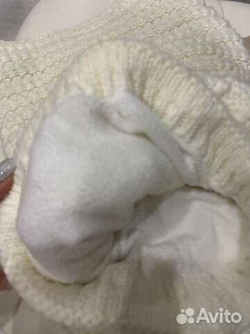 Шапка вязанная с шарфом