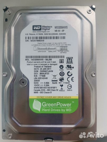 Жесткий диск western digital 320 gb