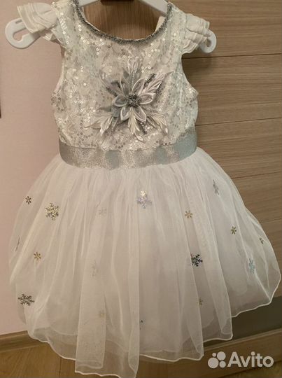 Новогоднее Платье Снежинка для девочки 98