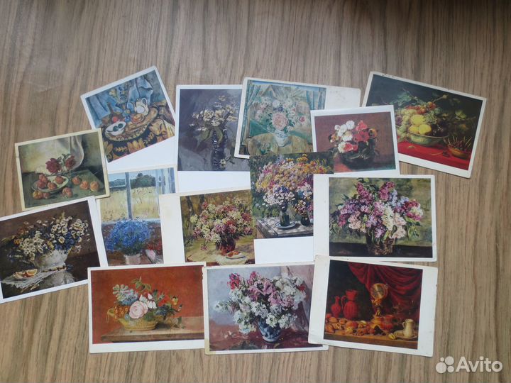 Репродукции картин на открытках СССР 1960-1980 гг