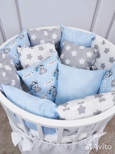 Новые бортики в детскую кроватку 12шт